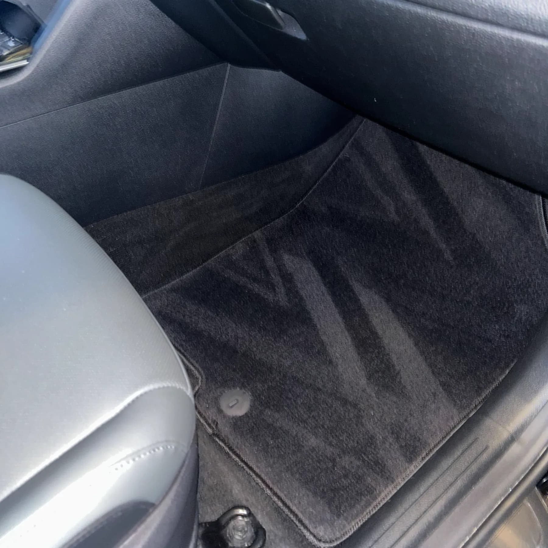 Freshly detailed vehicle carpet