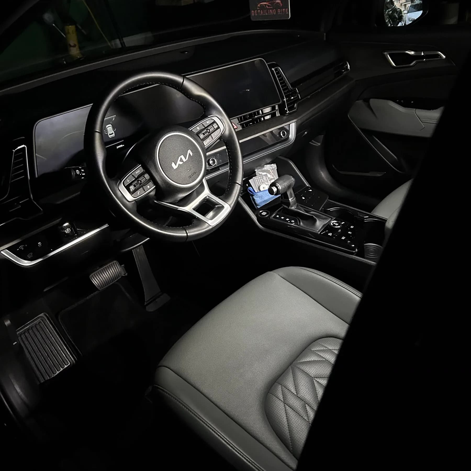 Clean Kia interior after detailing